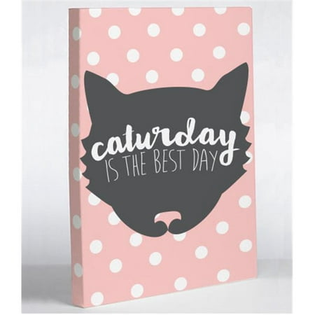 One Bella Casa 74623WD11 11 x 14 in. Caturday Is The Best Day Canvas Wall Decor,