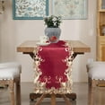 thumbnail image 7 of Gold Lace Burgundy Table Runner - Dresser Scarf European Embroidery - Perfect for Kitchen Dining Room Home Decor Wedding Receptions - 14 x 108 inches - The Chantelle Collection, 7 of 7