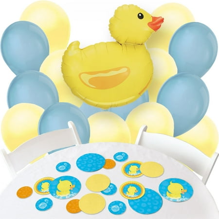 Ducky Duck Confetti And Balloon Party Decorations Combo Kit