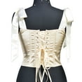 thumbnail image 6 of Womens Vintage Asymmetrical Hem Overbust Corset Tie Front Lace-up Back Bustier Shapewear Top, 6 of 9