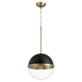 thumbnail image 2 of 83-12-3280 Quorum Lighting 12.75 Inch 1 Light Sphere Pendant-Blue/Aged Brass Finish    -Traditional Installation, 2 of 3