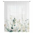 thumbnail image 2 of Eucalyptus Leaves Sheer Curtains 45 Inches Long, Watercolor Sage Green Gold Branches Light Filering Curtains, Breathable Simi Curtain Privacy Drapes for Kitchen Bathroom Small Window Treatment, 2 of 9