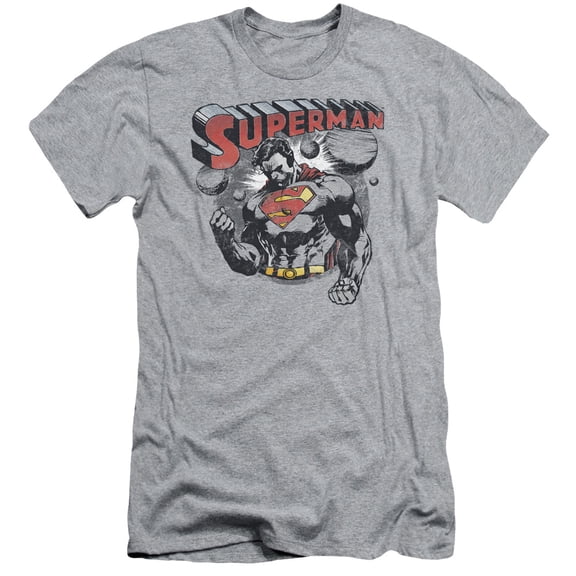Superman Super Ko Adult 30/1 T-Shirt Athletic Heather