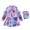 Swim 132# Dark Purple, variant on Girls Swimsuits Long Sleeve Cartoon Prints Bathing Suit with Cap Sun Protection Cute Rash Guard Bathing Suit for Kids Beach Pool