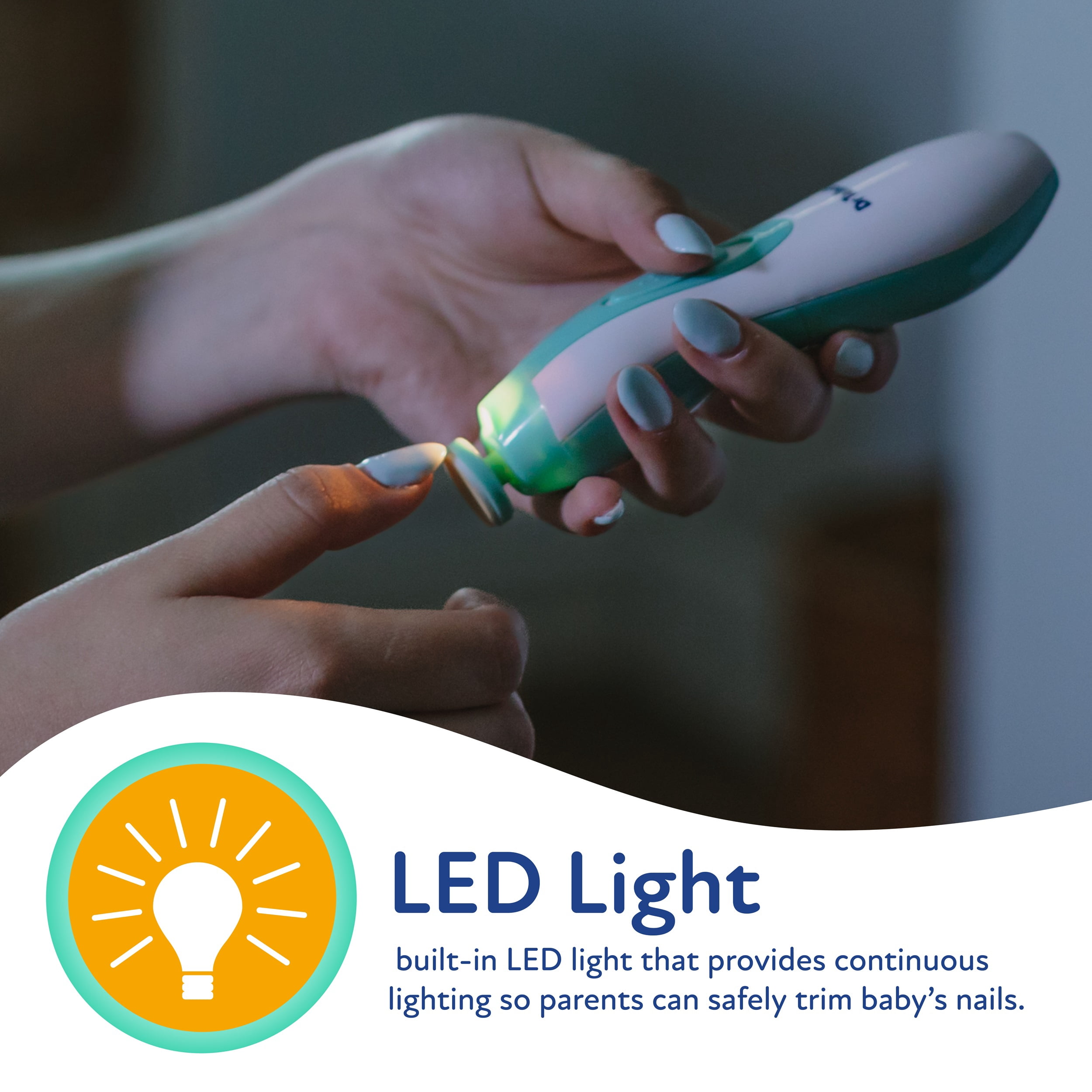 Dr. Talbot's Electric Nail Trimmer for Babies with LED Light and Storage Case