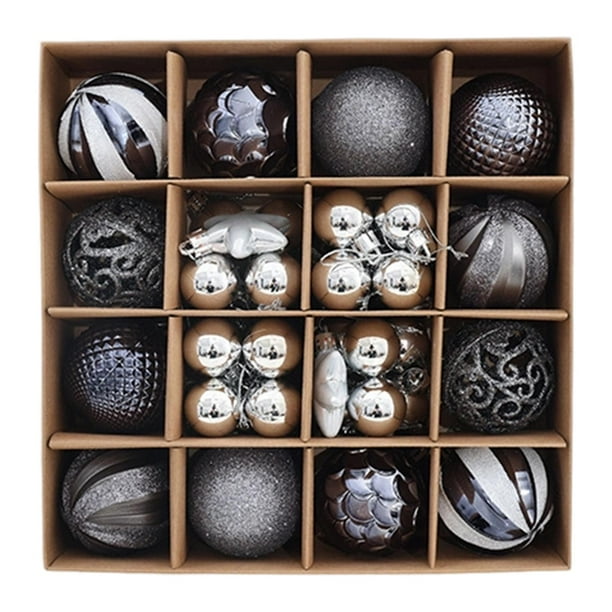 Adorno navideño de bola, irrompible, decoración para el hogar, accesorios para fotos, colgante navideño Gris