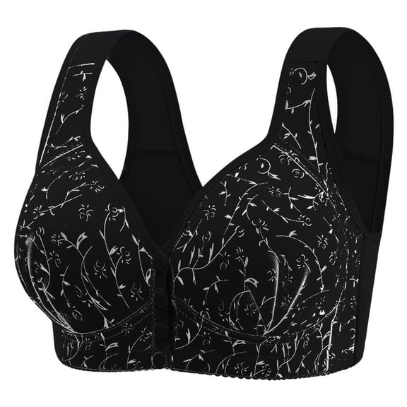 Daisy Bras for Older Women 2025 Wide Strap - Front Closure No Underwire, Full Coverage Plus Size Bra, Breathable Wireless Comfortable Tank Style Bralette