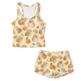 thumbnail image 4 of Xoenoiee Capybara Orange Polka Dot Print Girls Tankini Swimsuits 2 Piece Ruched Swimwear Swim Shorts Girl Bathing Suit for Beach Pool Vacation, 10-11 Years, 4 of 7