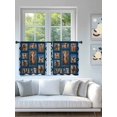 thumbnail image 4 of Sheer Curtains 45 Inch Length 2 Panels Set for Kitchen, Desert Camels Semi Sheer Curtains for Windows, Wildlife Brown Animals Blue Geometric Voile Window Treatments Rod Pocket Curtain, 4 of 7