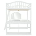 thumbnail image 5 of Full Wooden Loft Bed with Vanity Desk, Storage Compartments and Tri-fold Mirror, Mulit-Function Loft Bed with U-Shape Desk, Safety Guard & Ladder, No Noise, No Box Spring Needed, 5 of 8