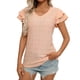 thumbnail image 1 of Camiseta de Manga Corta de Verano para las Mujeres de Moda de Color Sólido con Cuello en V, Top Casual de Poliéster, Lavado de Manos, 1 of 8