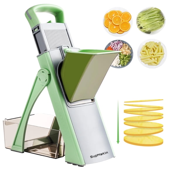 Cortadora de mandolina SupMakin Upgrade Safe para cocina, color verde