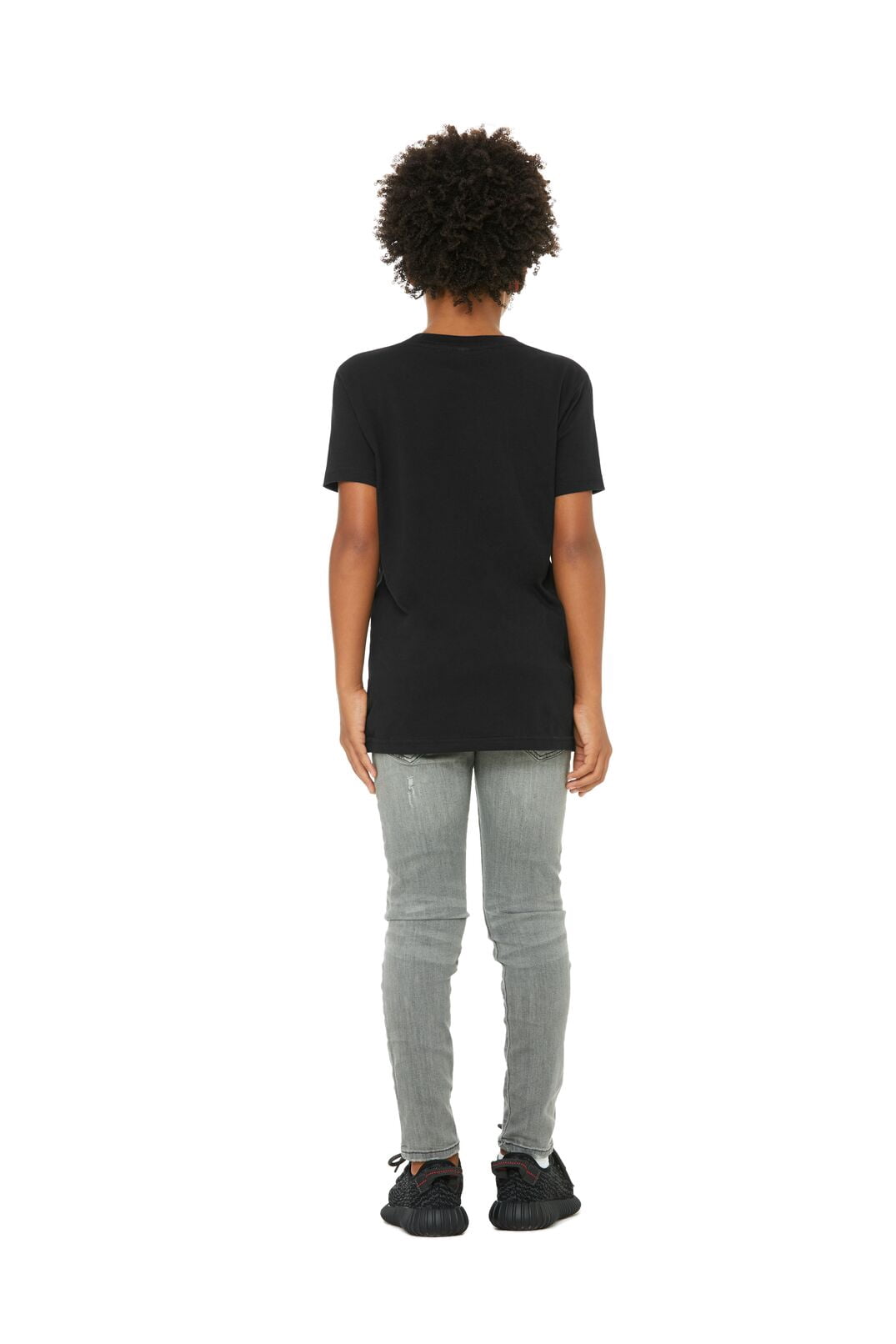 BELLA+CANVAS Youth Short Sleeve Personalized T-Shirt, Create Your Own Designs, Black, Youth Medium, Unisex