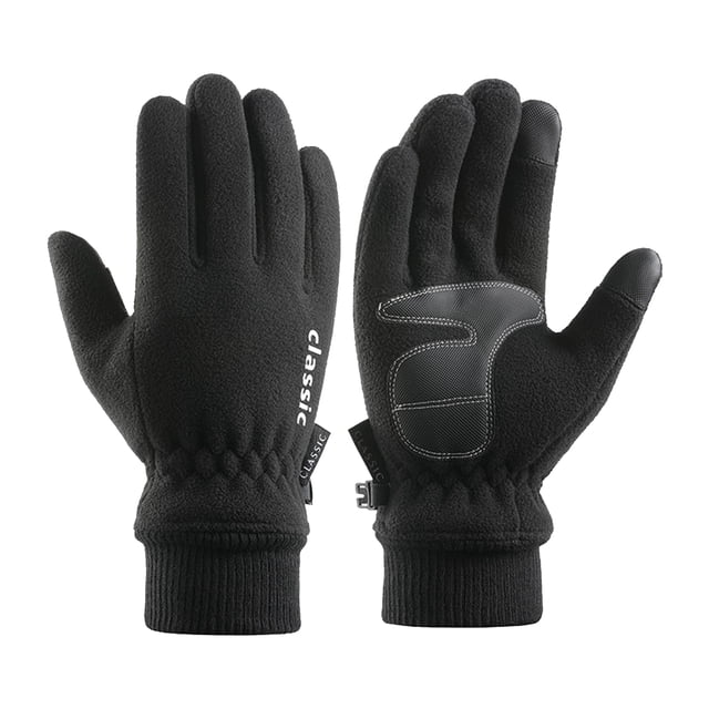 Guantes cálidos de invierno para hombre Guantes antideslizantes con pantalla táctil Forro polar suav Abanopi Negro/L