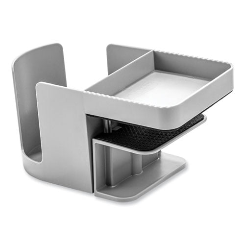 Standing Desk Cup Holder Organizer, Two Sections, 3.94 x 7.04 x 3.54, Gray | Bundle of 10 Each
