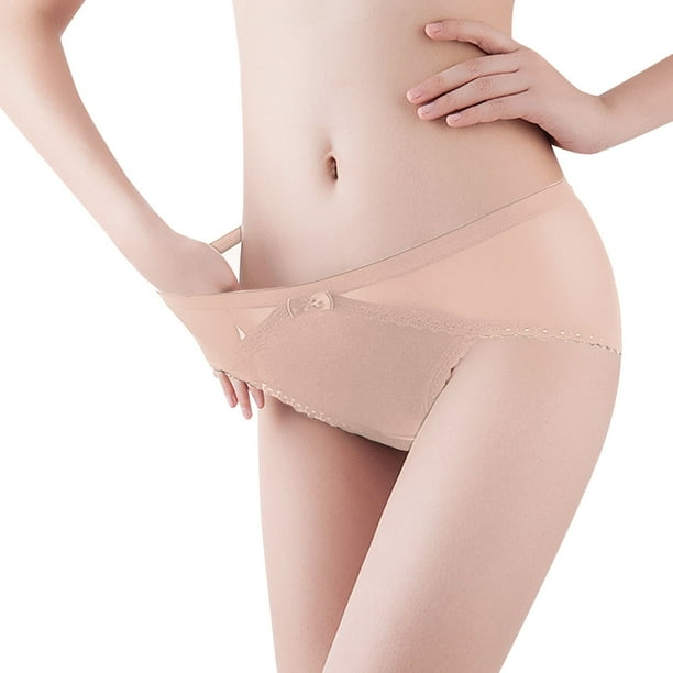No Show Underwear for Women Cotton Mid Waist Comfortable Breathable