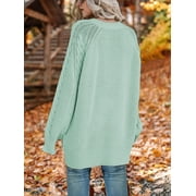 MOSHU Oversized Sweaters for Women Cable Knit Chunky Pullover Sweater