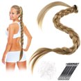 thumbnail image 1 of 1Set Long Braided Ponytail Extension with Hair Tie Wrap Around Hair Extension, 1 of 7