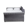 thumbnail image 2 of Baxton Studio Abbie Gray Velvet Crystal Tufted Full Size Wood Daybed, 2 of 11