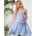 thumbnail image 2 of Yesfashion Womens 2025 Summer Casual One Shoulder Mini Babydoll Dress Puff Sleeve Loose Tiered A Line Flowy Short Pregnant Dresses, 2 of 7