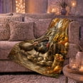 thumbnail image 6 of Printed Flannel Throw Blanket with Rustic Thanksgiving Turkey Harvest Scene Autumn Thanksgiving, 6 of 9