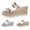Gold, variant on Women's Glitter Clear Strap Wedge Sandals Open-Toe Espadrille Platform Summer Casual Footwear Gold 38