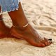 thumbnail image 5 of Pulseras de tobillo de eslabones de cadena de serpiente plana chapada en oro para mujer, linda joyería de pie de tobillera de playa de verano, 5 of 5