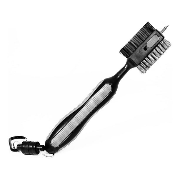 Cepillo de limpieza de palos de golf doble cara herramienta mantenimiento ergonómico reutilizable Yuarrent