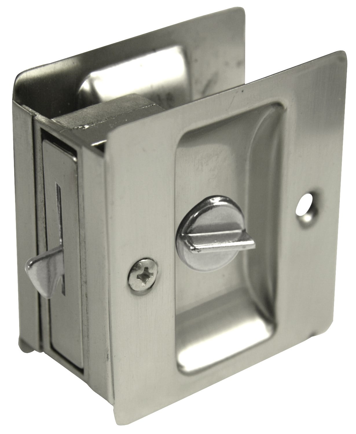 Cal-Royal Privacy Pocket Sliding Door Lock SDL-16 US-15 Satin Nickel Finish 