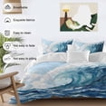 thumbnail image 3 of King 4 Piece Bedding Set Watercolor Style Ocean Waves Soft Breathable Duvet Cover and Pillowcase, Abstract Surge Oil Painting Art Duvet Cover Set Bed Sheets for Bedroom Dormitory Guest Room, 3 of 9