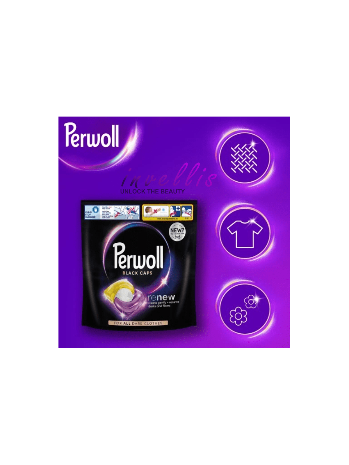 Perwoll laundry pods: Renew BLACK -XL pack -32 pods- Jamaica