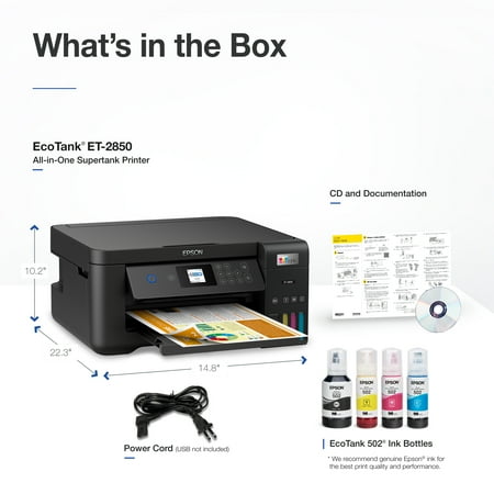 Epson - EcoTank ET-2850 All-in-One Supertank Inkjet Printer - Black
