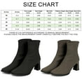 thumbnail image 6 of Deago Women's Ankle Boots Square Toe Back Zipper Chunky Block Heel Mid Calf High Heeled Short Booties, 6 of 9