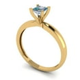 thumbnail image 2 of Solitaire Engagement Ring for Women - 0.5ct Blue Moissanite in 18K Yellow Gold Promise Ring, 2 of 6