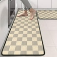 thumbnail image 2 of Kitchen Rugs Sets Of 2,Beige Gray Checkerboard Checkered Pattern Anti Fatigue Kitchen Mat Rugs Non Slip Washable,Decorative Kitchen Floor Mats for Kitchen,Sink,Laundry,17"x47"+17"x47", 2 of 5