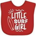 thumbnail image 3 of Inktastic Little Surf Girl with Surfboard Girls Baby Bib, 3 of 4