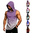 thumbnail image 2 of BRANROY Men's Athletic Tank Tops - Hooded Sleeveless Gym Tees, Breathable Muscle Fit Shirts for Summer Bodybuilding Training,Black L, 2 of 7