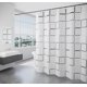 thumbnail image 1 of Cortina de ducha cuadrada blanca con ganchos, cortinas de ducha de 180 x 180 cm, cortina de baño a prueba de moho, tela de poliéster impermeable y lavable, 1 of 5