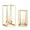 Gold, variant on Sziqiqi Set of 2 Black Modern Farmhouse Lanterns - Glass Hurricane Candle Holders for Indoor/Outdoor, Table Centerpiece, Wedding, Fireplace Decor (5.11" & 6.1")
