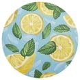 thumbnail image 3 of Ryvnso Lemon Leaves Hand Drawn Round Plate Mats Dining Table Placemat Set of 4 for Holiday Decoration, 3 of 7