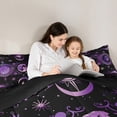 thumbnail image 5 of Manfei Tribal Moon Sun Bedding Comforter Set, Black Purple Bohemian Twin Comforter Sets, Vintage Western Mandala Reversible Bedding Set, Lightweight Room Decor, 2-Piece, 5 of 9