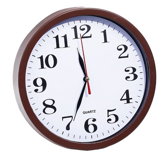 DESIGNICE Wall Clock,9" Classic European Vintage Design Bathroom Clock,Elegant and Minimalist Kitchen Clock,Brown