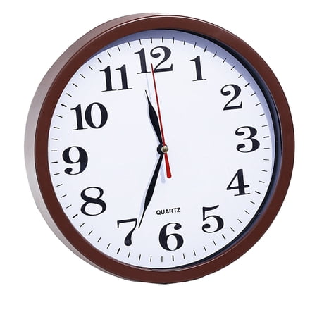DESIGNICE Wall Clock,9 Classic European Vintage Design Bathroom Clock,Elegant and Minimalist Kitchen Clock,Brown