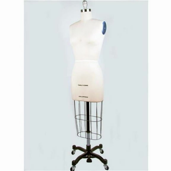 Family FDF-8FDF-BASE Female Professional Dress Form Mannequin Size 8 With Heavy Duty Base