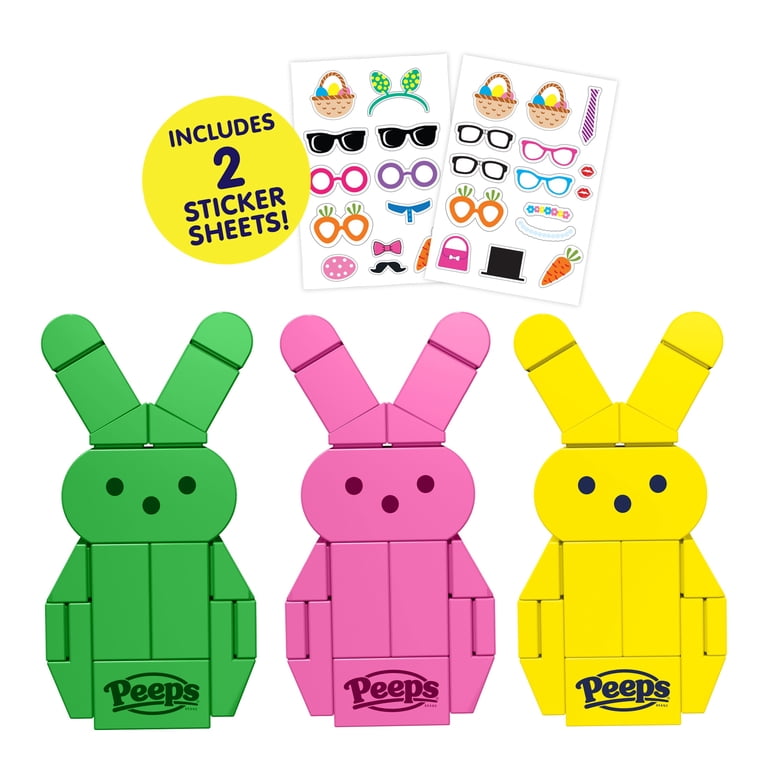 Brickcraft PEEPS Green, Pink and Yellow Bunny Building Kit (63