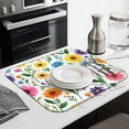 thumbnail image 3 of Pioneer Flower Floral Print Pattern Dish Drying Mat for Kitchen 1 Pack, Ultra Absorbent Microfiber Dishes Drainer Mats,16"x18", 3 of 6