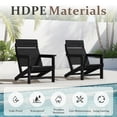 thumbnail image 3 of FUNDAZE HDPE Oversized Adirondack Chair, Outdoor Patio Lawn Chairs, Outside HDPE Chairs with Solid Slat Backrest for Lawn, Yard & Poolside, Black, 3 of 8