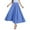Blue-2, variant on QHFBli Womens Girls Elastic Waist Long Flowy Bohemian Cotton Casual Maxi Skirt for Summer Beach Holiday