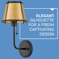 thumbnail image 2 of 4890BK-LDB Hinkley Lighting Clarke - 14W 1 LED Medium Wall Sconce-15.75 Inches Tall and 7.25 Inches Wide-Black/Lacquered Dark Brass Finish, 2 of 12