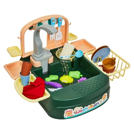 UPC: 0196593381739 | Hey Play 30-Piece Cash Register for Kids – Pretend Play Grocery Set